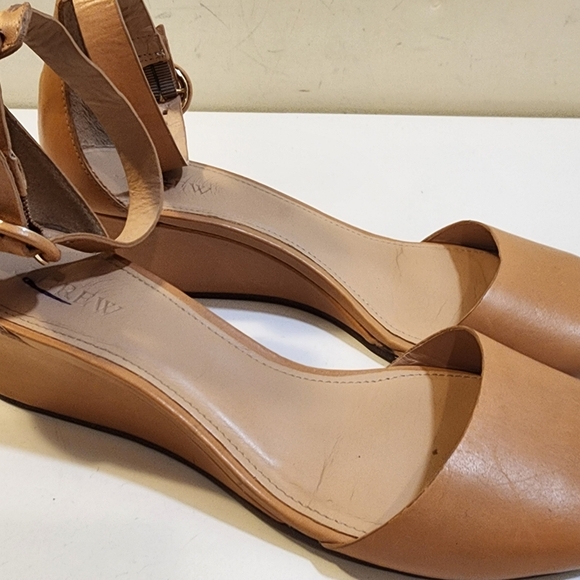 J Crew Tan Leather Open-Toe Wedge Wrap Ankle  Sandals Size 8 - Picture 8 of 12